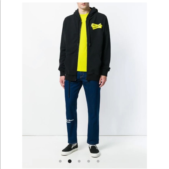 Off-White Zipped Fire Tape Hoodie - Picture 6 of 16